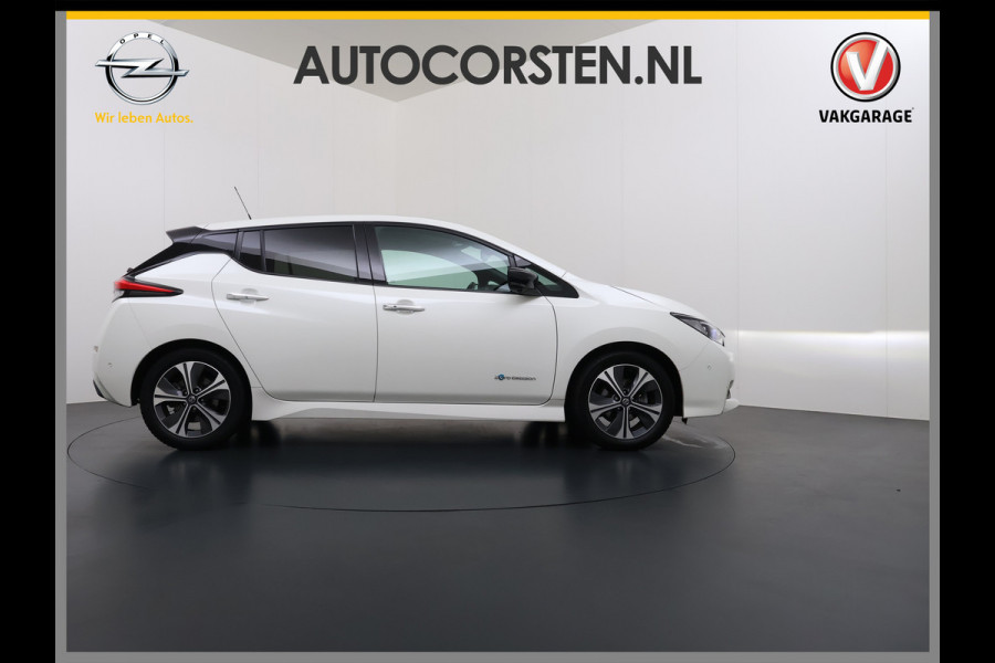 Nissan Leaf Tekna 40kWh Leer Bose®-Hifi Apple Carplay Android Auto Adap.Cruise 360°Camera Navi Ecc Stoel+Stuurverwarming Keyless DAB Dodehoek detector Rijstrooksensor Uitparkeer waarschuwing Verkeersbord detectie Bluetooth Privacy Glas Lmv 17" SOH 87.7% Origineel Nederlandse Auto incl. onderhoudshistorie