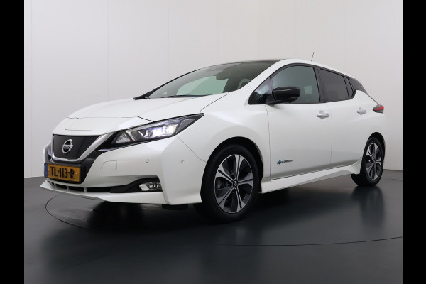 Nissan Leaf Tekna 40kWh Leer Bose®-Hifi Apple Carplay Android Auto Adap.Cruise 360°Camera Navi Ecc Stoel+Stuurverwarming Keyless DAB Dodehoek detector Rijstrooksensor Uitparkeer waarschuwing Verkeersbord detectie Bluetooth Privacy Glas Lmv 17" SOH 87.7% Origineel Nederlandse Auto incl. onderhoudshistorie
