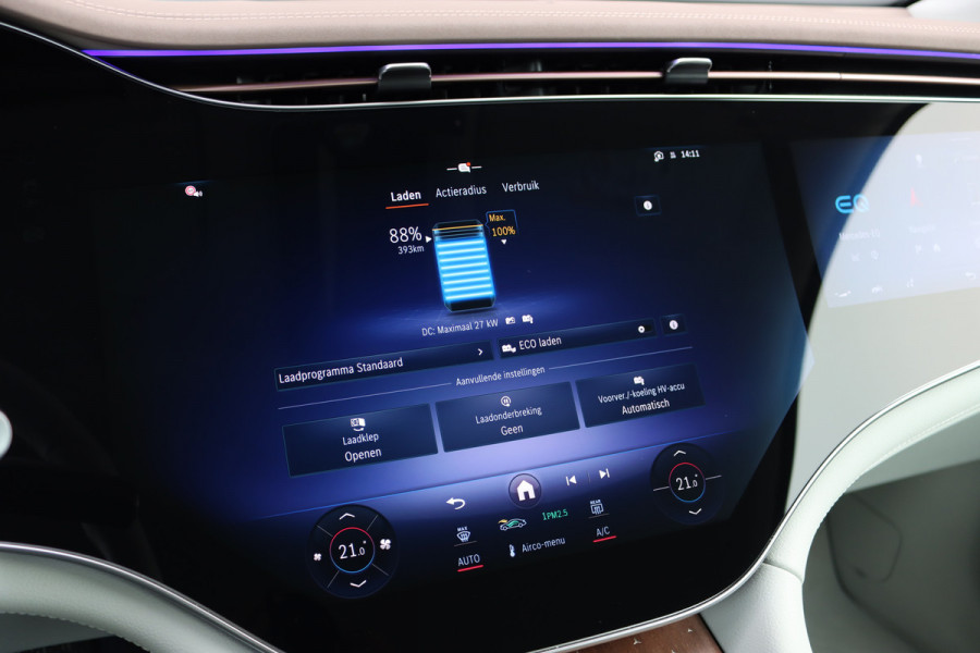 Mercedes-Benz EQE SUV 350+ AMG Line 91 kWh | Hyperscreen | Achterasbesturing | Distronic+ | Surround Camera | Verwarmd Stuurwiel | Digital Light | Keyless Go | Parfumering | 22kW | Memory |