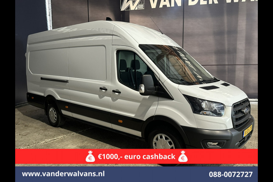 Ford Transit 2.0 TDCI 131pk L4H3 Jumbo Euro6 Airco | Camera | Cruisecontrol | Verwarmde voorruit Parkeersensoren, Bijrijdersbank