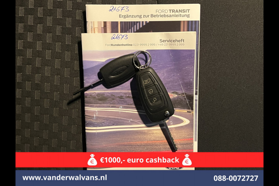Ford Transit 2.0 TDCI 131pk L4H3 Jumbo Euro6 Airco | Camera | Cruisecontrol | Verwarmde voorruit Parkeersensoren, Bijrijdersbank