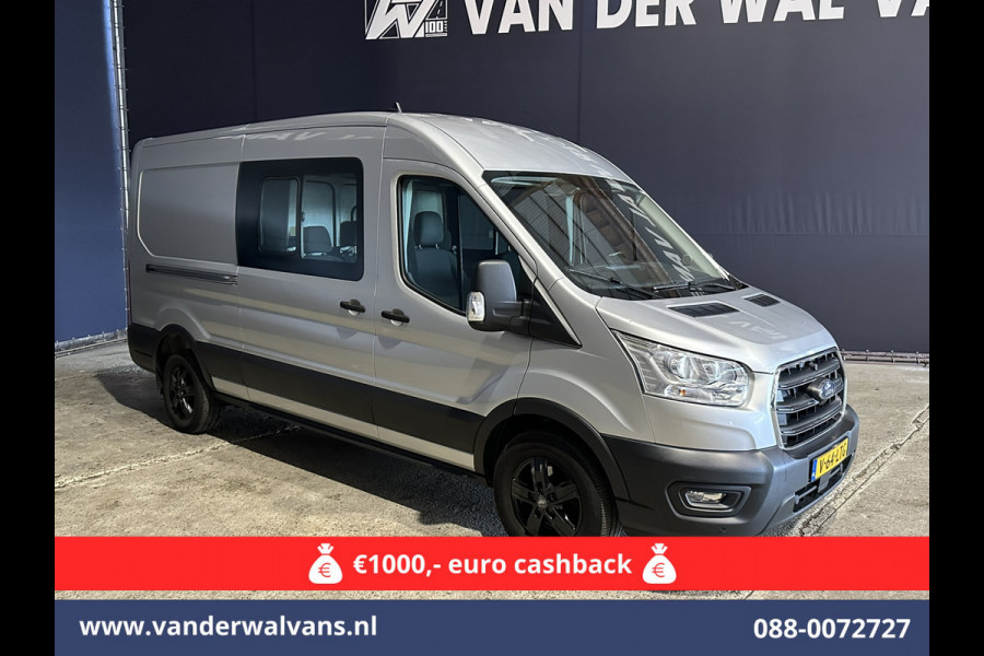 Ford Transit 2.0 TDCI 131pk L3H2 Dubbele Cabine Euro6 Airco | 6-Zits | LED | 2500kg Trekhaak | Cruisecontrol Verwarmde voorruit, Parkeersensoren