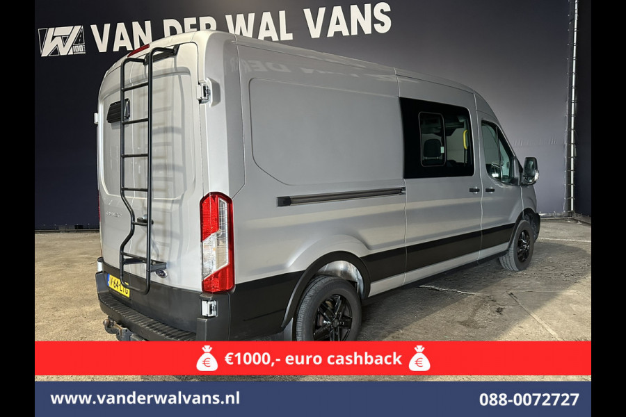 Ford Transit 2.0 TDCI 131pk L3H2 Dubbele Cabine Euro6 Airco | 6-Zits | LED | 2500kg Trekhaak | Cruisecontrol Verwarmde voorruit, Parkeersensoren