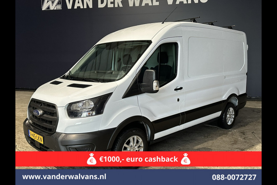 Ford Transit 2.0 TDCI L2H2 Euro6 Airco | 2450kg Trekhaak | LM velgen | Verwarmde voorruit Dakdragers, Bijrijdersbank