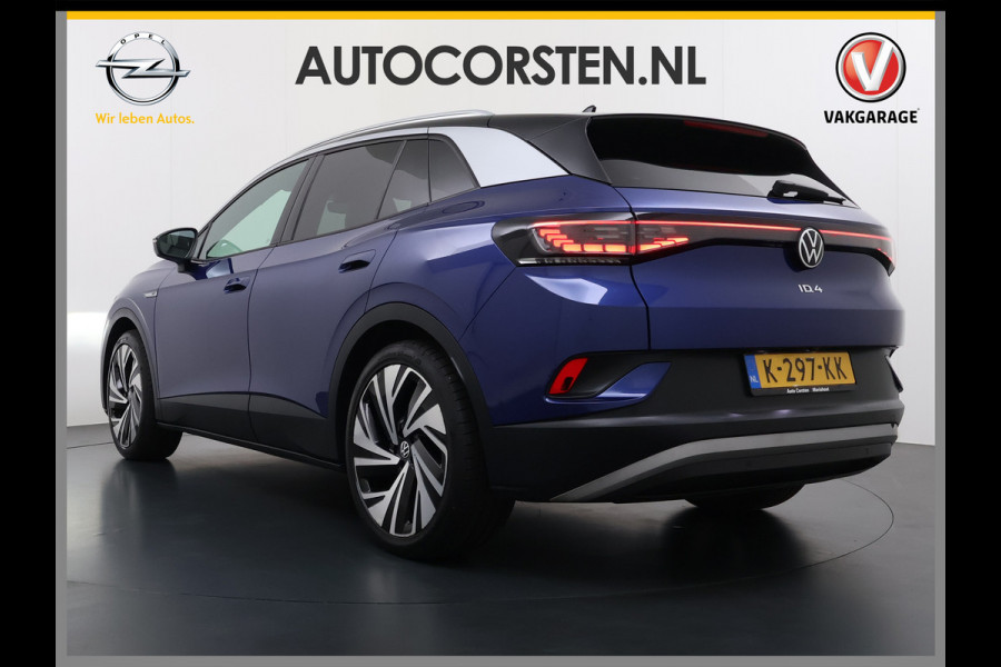 Volkswagen ID.4 Max Pro 1ST 77kWh W-pomp Trekhaak Panodak Camera 21" PDC-a+v Matrix-LED-a+v Adap.Cruise Navi Ergo-Active Stoelen Memory Dynamisch onderstel Stoelverwarming Lmv Elek.Achterklep Privacy Glas Voorruitverwarming Wifi SOH 87% 1e Eigenaar Origineel Nederlandse Auto 1.000KG Trekgewicht € 58.000 nieuw !