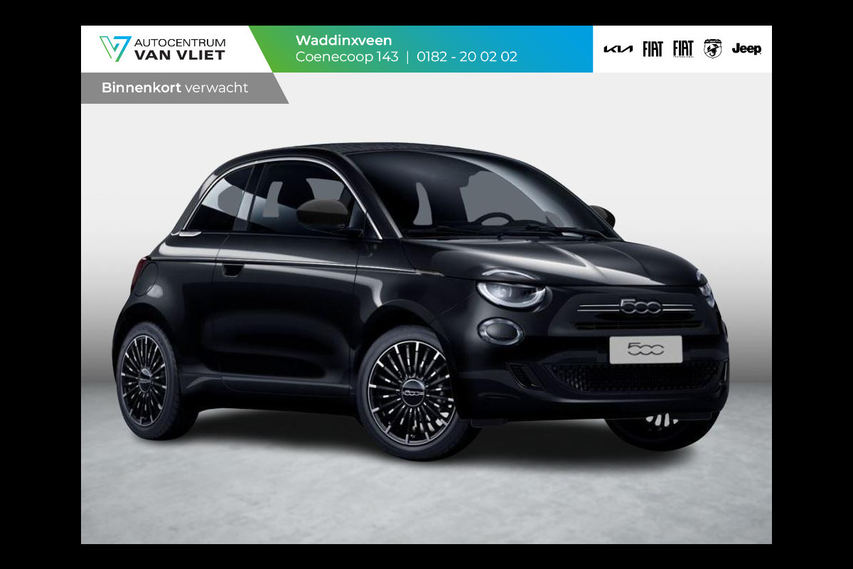 Fiat 500C Hybrid La Prima Cabrio | Clima | LED | PDC | JBL Premium Audio | 17" | Camera | BSM | Canneloni Ivory/Piombo interieur