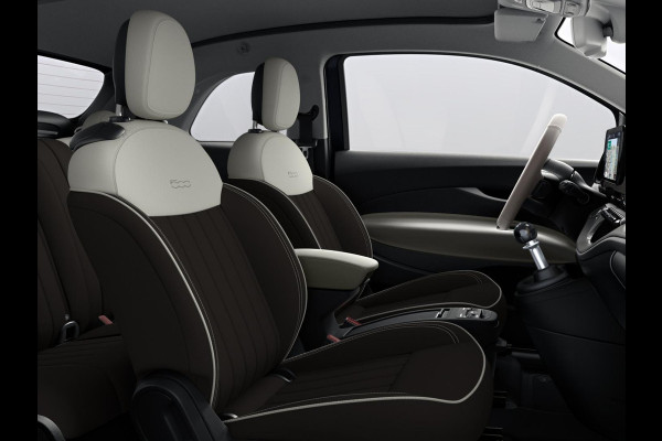 Fiat 500C Hybrid La Prima Cabrio | Clima | LED | PDC | JBL Premium Audio | 17" | Camera | BSM | Canneloni Ivory/Piombo interieur