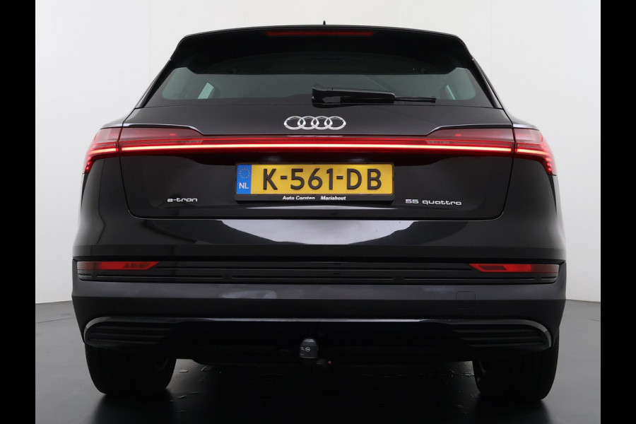 Audi e-tron 55 Quattro 95kWh 408PK Trekhaak Elektr.Leer+Verwarmd Pano-Dak Trekhaak Luchtvering Adap.Cruise Navi Ecc Stoelverwarming Business LED Lmv Elek.Achterklep Privacy Glas Keyless Zwarte Hemel Origineel Nederlandse Auto SOH 89% Trekhaak 1800kg !