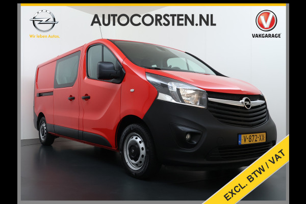 Opel Vivaro D126pk L2H1 Dubbele Cabine Euro 6 Navi Airco Trekhaak Camera Cruise Control Bluetooth Pdc 5-Persoons Betonplex Vloer Wandbetimmering Schuifdeur Regen-Lichtsensor 1.6CDTI 1e Eigenaar Origineel Nederlandse Auto Dealeronderhouden 2.000kg trekvermogen