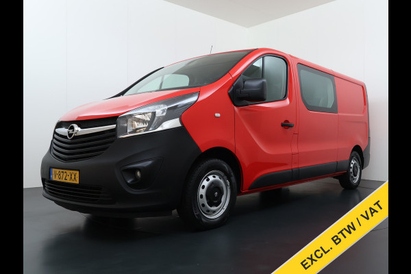 Opel Vivaro D126pk L2H1 Dubbele Cabine Euro 6 Navi Airco Trekhaak Camera Cruise Control Bluetooth Pdc 5-Persoons Betonplex Vloer Wandbetimmering Schuifdeur Regen-Lichtsensor 1.6CDTI 1e Eigenaar Origineel Nederlandse Auto Dealeronderhouden 2.000kg trekvermogen