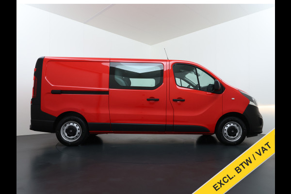 Opel Vivaro D126pk L2H1 Dubbele Cabine Euro 6 Navi Airco Trekhaak Camera Cruise Control Bluetooth Pdc 5-Persoons Betonplex Vloer Wandbetimmering Schuifdeur Regen-Lichtsensor 1.6CDTI 1e Eigenaar Origineel Nederlandse Auto Dealeronderhouden 2.000kg trekvermogen
