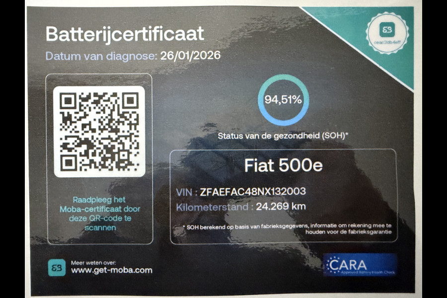 Fiat 500 Icon 42 kWh CAMERA 17 INCH VELGEN