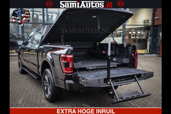 Ford USA F-150 BLACK OPS | 5.0 V8 406PK | 360 CAMERA | UITLAAT KLEP | BEDSLIDE | CREW CAB | LEDER | CREW CAB | DUBBELE CABINE | 5 PERSOONS | DC | GRIJSKENTEKEN |