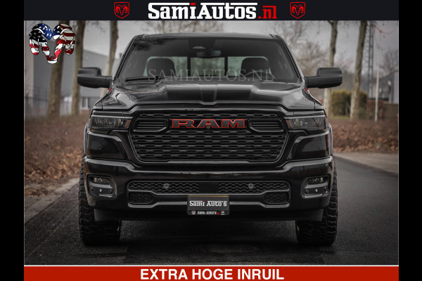Dodge Ram RS LEDER RODE STIKSELS | 6 PERSOONS | 420Pk 636Nm | Pick-Up | Comfortabele Dubbele Cabine met Royale 6 Zitplaatsen | BPM vrij | Nu Leverbaar uit Voorraad | Voorraad Nr 2217- 2911