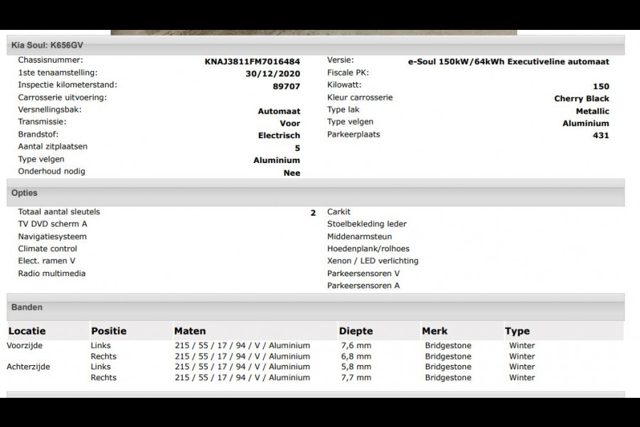 Kia e-Soul 150kW / 64kWh Executive line / Leder / TV. DVD scherm A./ Pdc+Camera / Xenon / Navigatie / Airco-ecc. / Apk 12-2026
