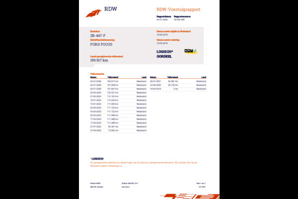 Ford FOCUS Wagon 1.0 EcoBoost Titanium Business Elektr. Achterklep! Navi! Cruise Controle!