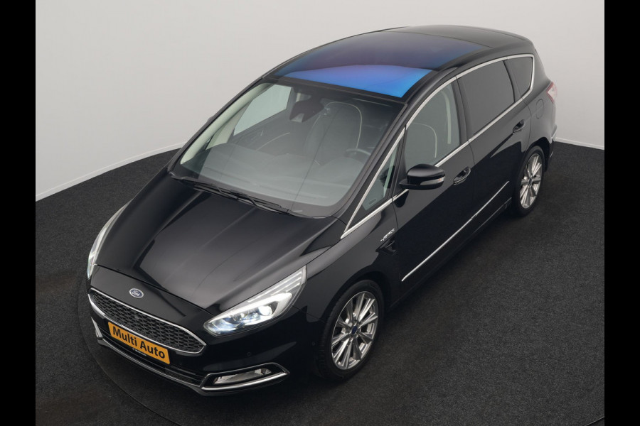 Ford S-Max 2.0 Vignale 7 Persoons 241pk Dealer O.H. | Panodak | Adaptive Cruise | 360 Camera | Lederen Comfortstoelen Memory & Verwarmd | Apple Carplay | Stuur Verwarmd | Keyless | Sfeerverlichting | Blis | Navigatie | DAB |