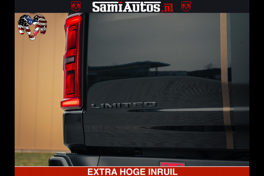 Dodge Ram 1500 Limited Night H.O 540HP 706Nm | Massage + Full Option | De Meest Luxe en Volle Pick-Up in zijn Klasse | Comfortabele Dubbele Cabine met Royale 5 Zitplaatsen | BPM vrij | Nu Leverbaar uit Voorraad | Voorraad Nr 2353 - 5412