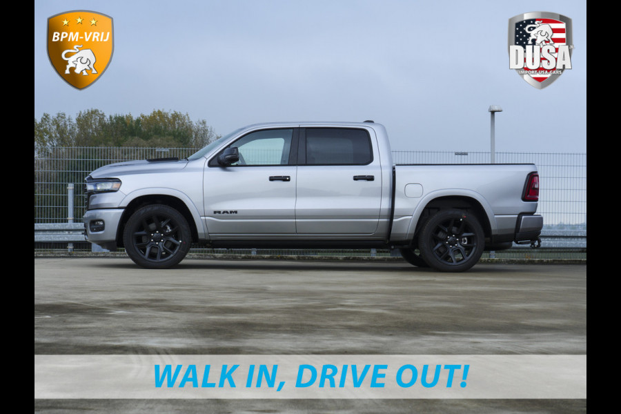 Dodge Ram 1500 | Laramie | Night | 3.0L I6 Hurricane | Crew Cab | 4X4 | | BPM-VRIJ | Niveau regeling | Passenger Display | Getoonde accessoires zijn verkrijgbaar tegen meerprijs