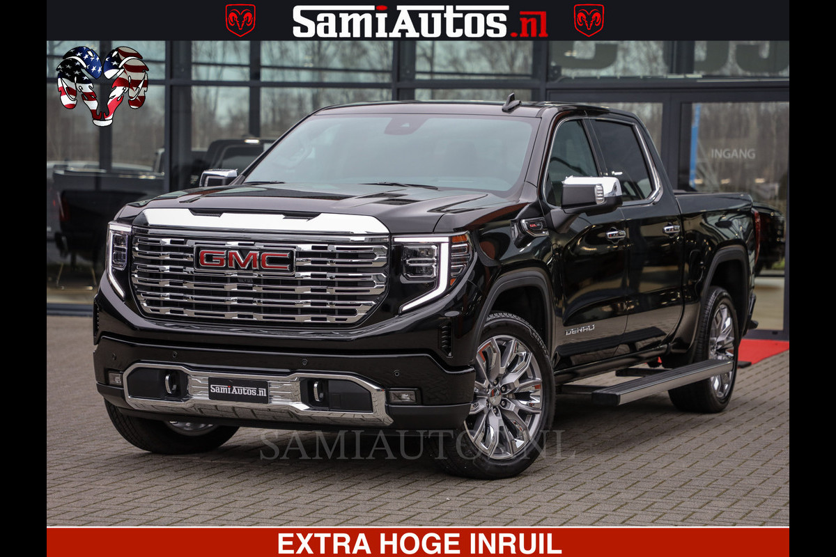 GMC Sierra Denali 6.2 V8 426PK | HUD | ALLE OPTIES | HEAD-UP | LANE ASSIST | 360 CAMERA | VIRTUAL COCKPIT | BLACK LEDER | DUBBELE CABINE | 5 PERSOONS | PICK UP | Voorraad Nr 2561 - 4234