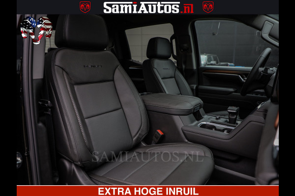 GMC Sierra Denali 6.2 V8 426PK | HUD | ALLE OPTIES | HEAD-UP | LANE ASSIST | 360 CAMERA | VIRTUAL COCKPIT | BLACK LEDER | DUBBELE CABINE | 5 PERSOONS | PICK UP | Voorraad Nr 2561 - 4234