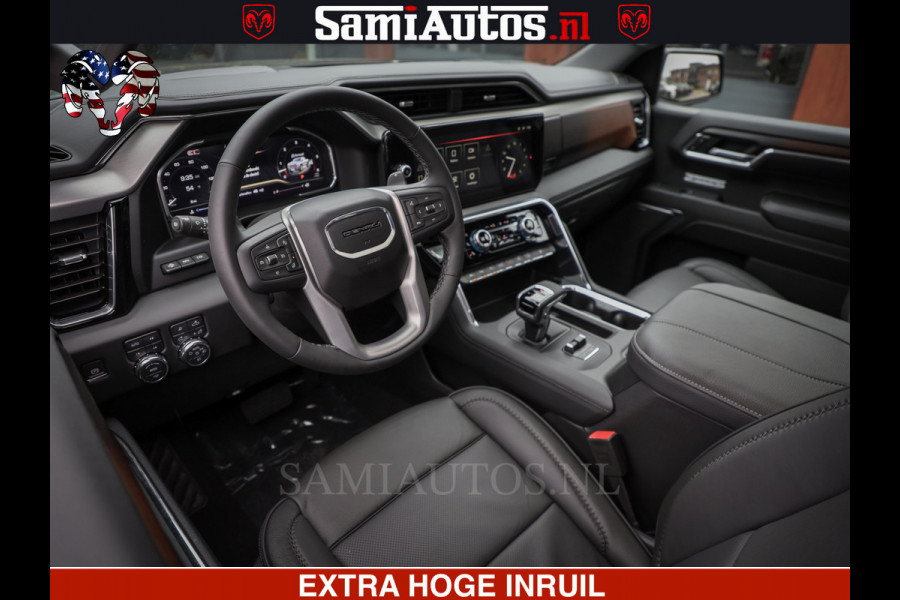 GMC Sierra Denali 6.2 V8 426PK | HUD | ALLE OPTIES | HEAD-UP | LANE ASSIST | 360 CAMERA | VIRTUAL COCKPIT | BLACK LEDER | DUBBELE CABINE | 5 PERSOONS | PICK UP | Voorraad Nr 2561 - 4234