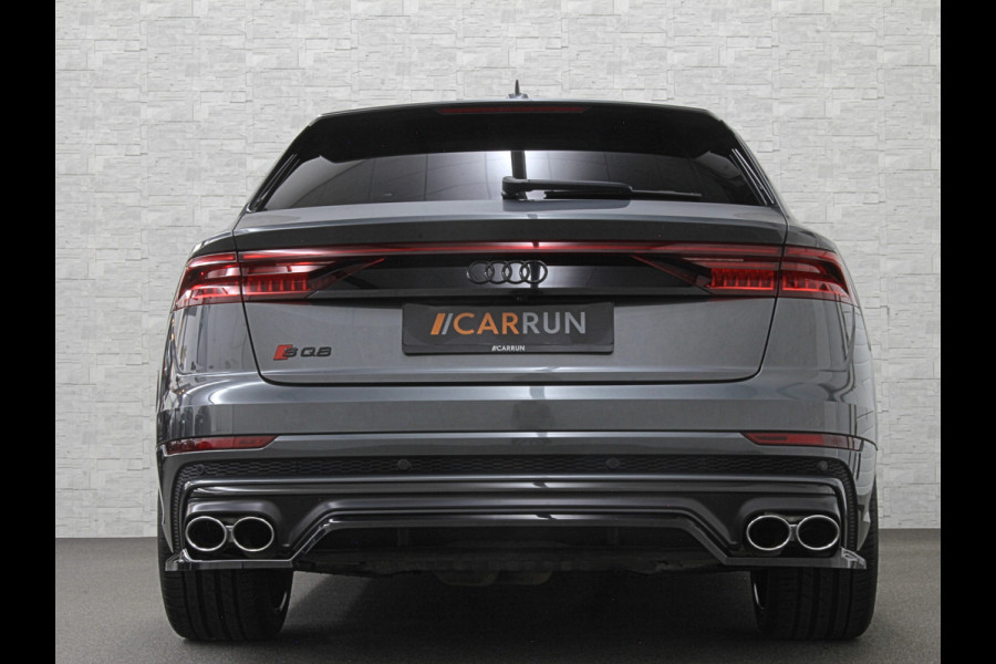 Audi Q8 SQ8 4.0 TFSI Quattro | RS-Stoelen | Panorama | Massage | Ventilatie | 23'' | B&O Sound | Trekhaak | Carbon | Luchtvering | Black-Optic | BTW-Auto | Memory | Leder | Matrix-LED | Carplay |