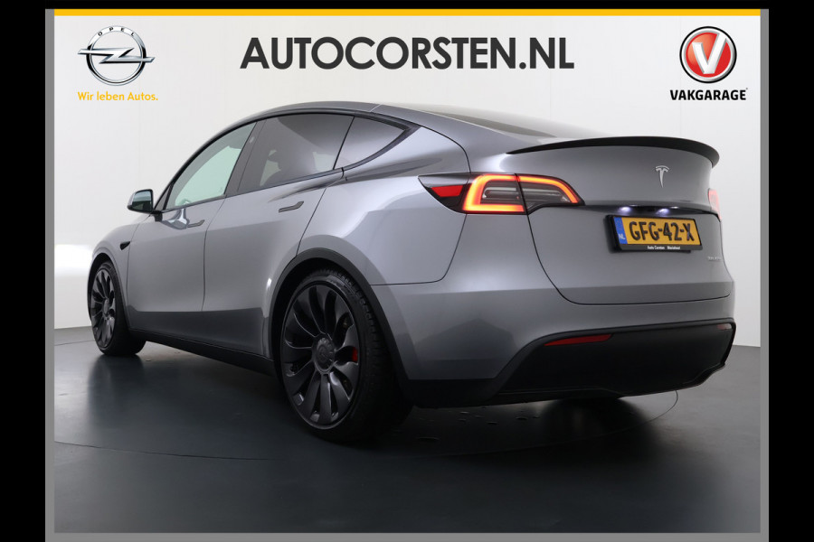 Tesla Model Y Performance AWD 535PK Leder Warmtepomp Autopilot FSD-4 Computer Panodak Navi Ecc Lmv 21" Elek.Stoelen+Memory Stoel+Stuurverwarmi Privacy Glas Matrix-Led Lithium-ion AMD Ryzen™ 4WD 1e Eigenaar Origineel Nederlandse Auto Fabrieksgarantie nog van toepassing