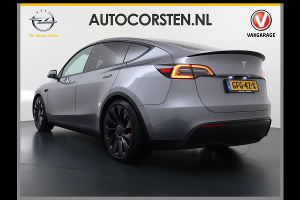 Tesla Model Y Performance AWD 535PK Leder Warmtepomp Autopilot FSD-4 Computer Panodak Navi Ecc Lmv 21" Elek.Stoelen+Memory Stoel+Stuurverwarmi Privacy Glas Matrix-Led Lithium-ion AMD Ryzen™ 4WD 1e Eigenaar Origineel Nederlandse Auto Fabrieksgarantie nog van toepassing