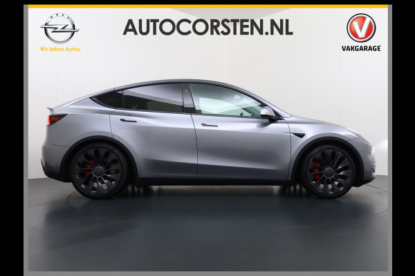 Tesla Model Y Performance AWD 535PK Leder Warmtepomp Autopilot FSD-4 Computer Panodak Navi Ecc Lmv 21" Elek.Stoelen+Memory Stoel+Stuurverwarmi Privacy Glas Matrix-Led Lithium-ion AMD Ryzen™ 4WD 1e Eigenaar Origineel Nederlandse Auto Fabrieksgarantie nog van toepassing