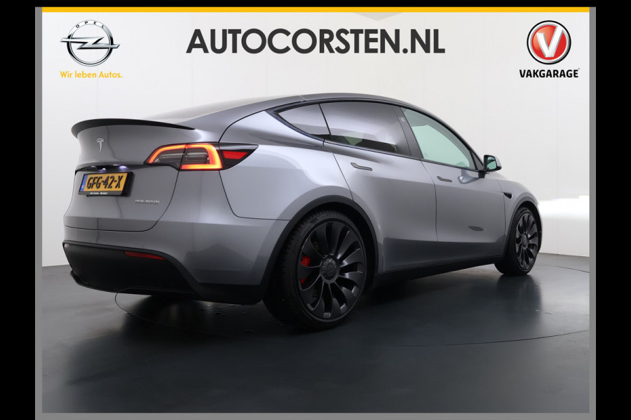 Tesla Model Y Performance AWD 535PK Leder Warmtepomp Autopilot FSD-4 Computer Panodak Navi Ecc Lmv 21" Elek.Stoelen+Memory Stoel+Stuurverwarmi Privacy Glas Matrix-Led Lithium-ion AMD Ryzen™ 4WD 1e Eigenaar Origineel Nederlandse Auto Fabrieksgarantie nog van toepassing