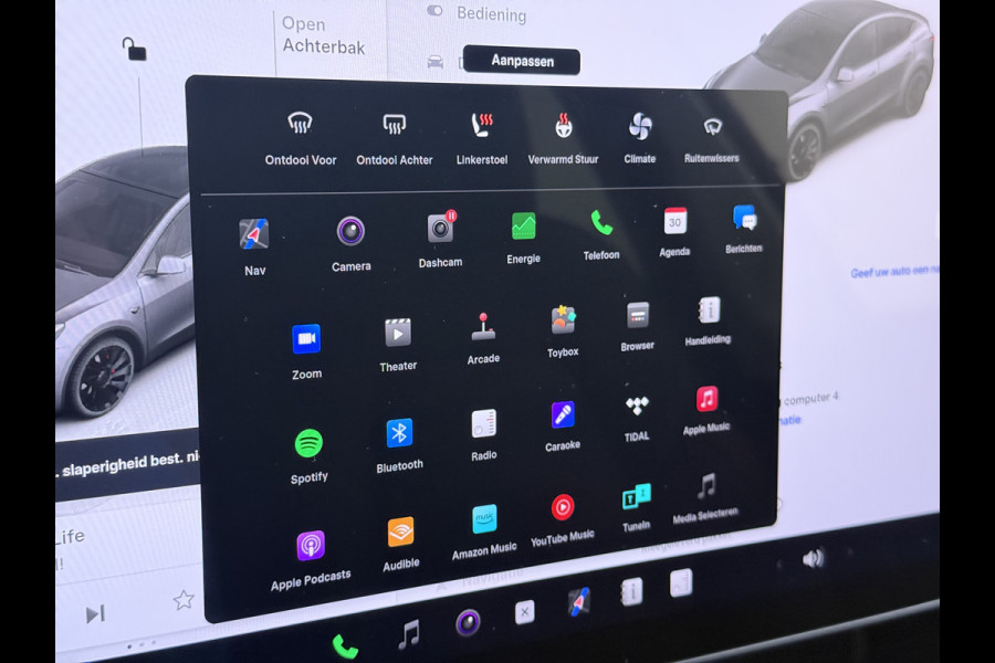 Tesla Model Y Performance AWD 535PK Leder Warmtepomp Autopilot FSD-4 Computer Panodak Navi Ecc Lmv 21" Elek.Stoelen+Memory Stoel+Stuurverwarmi Privacy Glas Matrix-Led Lithium-ion AMD Ryzen™ 4WD 1e Eigenaar Origineel Nederlandse Auto Fabrieksgarantie nog van toepassing