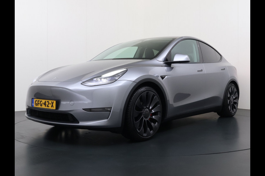 Tesla Model Y Performance AWD 535PK Leder Warmtepomp Autopilot FSD-4 Computer Panodak Navi Ecc Lmv 21" Elek.Stoelen+Memory Stoel+Stuurverwarmi Privacy Glas Matrix-Led Lithium-ion AMD Ryzen™ 4WD 1e Eigenaar Origineel Nederlandse Auto Fabrieksgarantie nog van toepassing