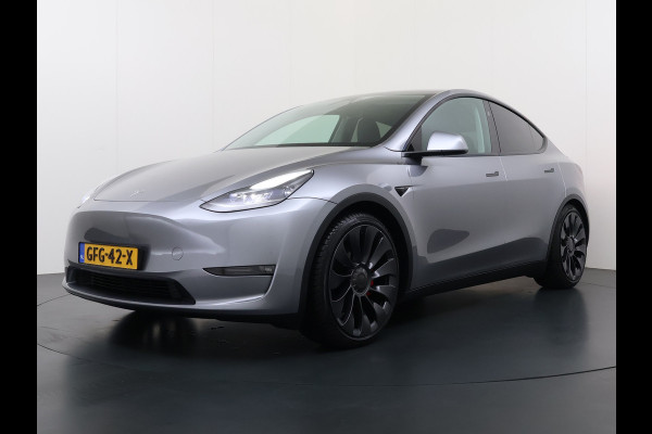 Tesla Model Y Performance AWD 535PK Leder Warmtepomp Autopilot FSD-4 Computer Panodak Navi Ecc Lmv 21" Elek.Stoelen+Memory Stoel+Stuurverwarmi Privacy Glas Matrix-Led Lithium-ion AMD Ryzen™ 4WD 1e Eigenaar Origineel Nederlandse Auto Fabrieksgarantie nog van toepassing
