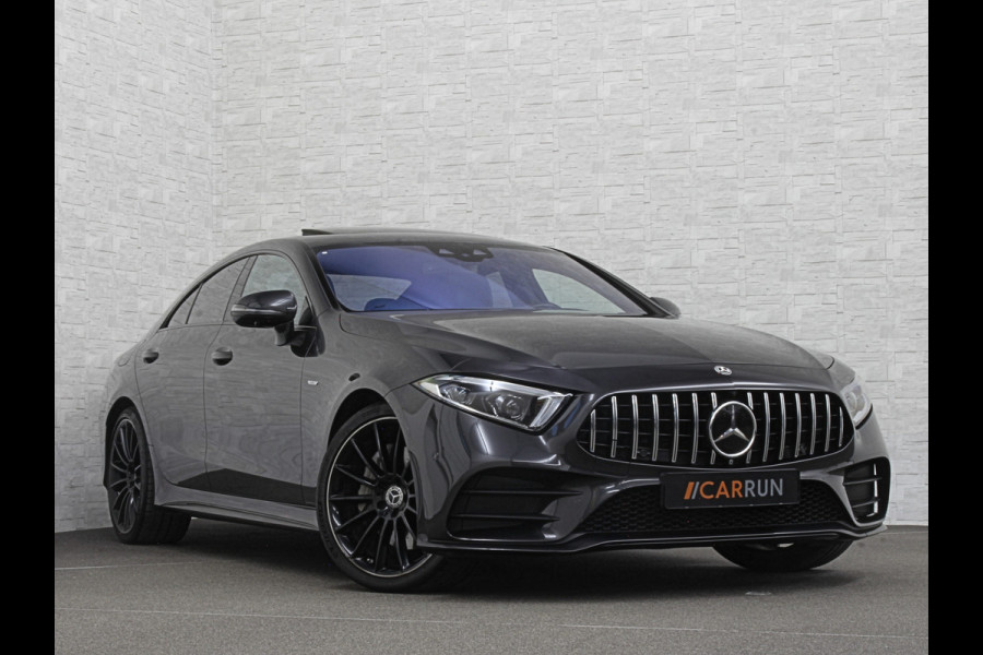 Mercedes-Benz CLS-Klasse 450 4MATIC Edition 1 AMG-Line | 360 Camera | Leder-Exclusief | ACC | Burmester | Schuifdak | Multibeam-LED | Sfeerverlichting | Memory | Stoelverwarming V+A | IWC-Klokje | ISO-Glas | 20'' | Dodehoek | Lane Assist | Carplay |