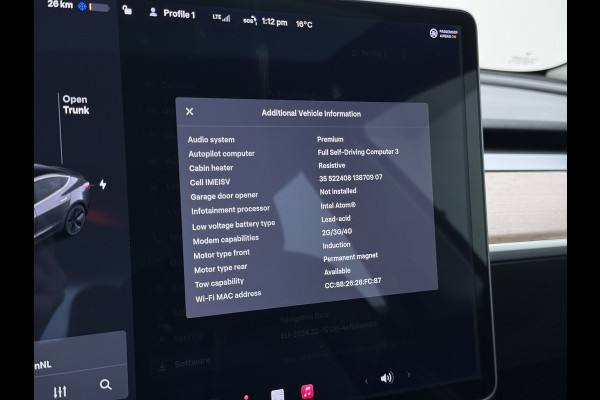 Tesla Model 3 Long Range AWD 75kWh Trekhaak Lmv 18" AutoPilot FSD Leder Panoramadak Adaptive-Cruise Camera's Elektr.-Stuur+Stoelen+Spiegels+Ge Navi LED Comfortstoelen ACC DAB Voorverwarmen interieur via App Keyless One-Pedal-Drive 4WD 1.000KG Trekgewicht Origineel Nederlandse Auto Fabrieksgarantie op Batterij en Motor tot 192.000km/18-11-2027