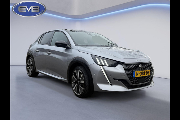 Peugeot e-208 EV GT Première 50 kWh, Panoramadak, achteruitrijcamera, stoelverwarming, 1/2 lederen sportinterieur, 17 inch