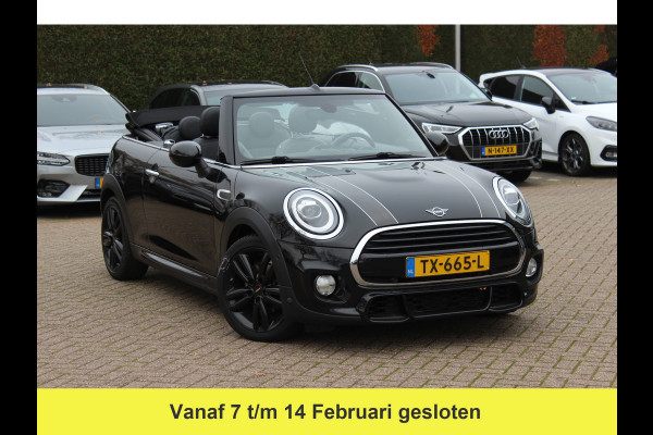 MINI Cabrio 1.5 Cooper / JCW Package / Leder / CarPlay / 18'' / Keyless / Navigatie / Stoelverwarming / Windscherm / Cruise Control