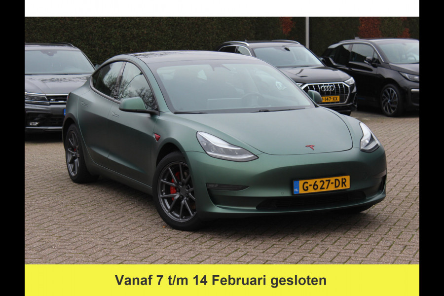 Tesla Model 3 Long Range AWD 75 kWh / NIEUWE BATTERIJ / SoH 88.4% / Trekhaak / Autopilot / Panoramadak / Camera / Leder / 19'' / Leder / Premium Audio /