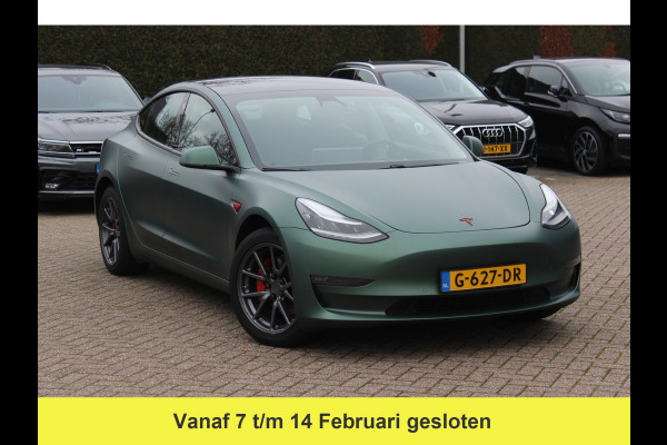 Tesla Model 3 Long Range AWD 75 kWh / NIEUWE BATTERIJ / SoH 88.4% / Trekhaak / Autopilot / Panoramadak / Camera / Leder / 19'' / Leder / Premium Audio /