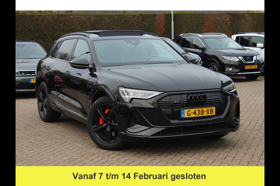 Audi e-tron e-tron 50 quattro Launch edition Black 71 kWh S-line / SoH 92.1% / Trekhaak / Panoramadak / 20'' / Luchtvering / ACC / Navigatie / Stoelverwarming