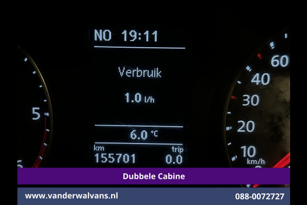 Volkswagen Transporter 2.0 TDI 150pk L2H1 Dubbele cabine Euro6 Airco | 6-Zits | 2500kg Trekhaak | Navigatie | Cruisecontrol | Apple Carplay, Android Auto, Parkeersensoren
