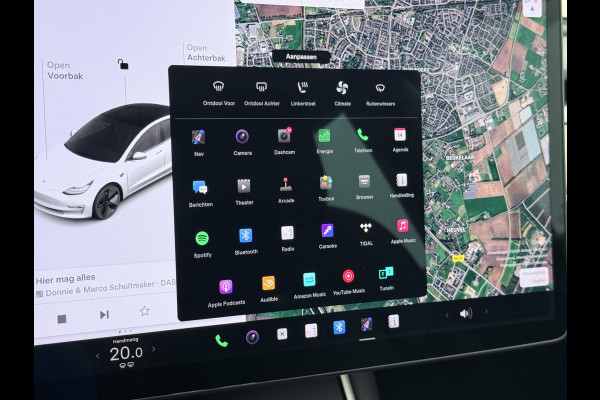 Tesla Model 3 SR+ 60kWh 326PK AutoPilot Leer PanoramaDak Adaptive Cruise Lmv 18" Camera's Elektr.-Stuur+Stoelen+Spiegels+Geheugen+Easy-Entry+V Navi LED Comfortstoelen Soh 87% ACC DAB Keyless en Voorverwarmen interieur via App One-Pedal-Drive Origineel Nederlandse auto tot 11kw laden thuis! Garantie Accu tot 10-12-2027 max 160.000km 1.584kg licht!