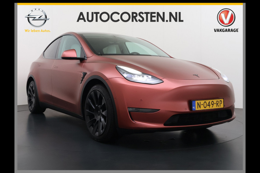 Tesla Model Y Long Range AWD 514pk SOH 85% Warmtepomp 20" Lmv Ivoor Leer Panoramadak Matrix-LED Autopilot Elektr.Stuur+Stoel+Verwarmd Navi Ecc Camera's Elektr.AchterKlep Parkeer Assistent Sentry-Mode Privacyglas Bluetooth Dodehoek detector Connected services Origineel Nederlandse Auto Batterij en Motorgarantie tot 23-12-2029/192.000km