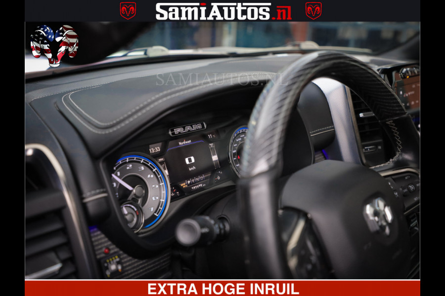 Dodge Ram 1500 HULK PACK | 5.7 V8 HEMI | SFEERVERLICHTING | FEUL WIELEN | TRAIN HORN | BOM VOL CREW CAB | DUBBELE CABINE | 5 PERSOONS | GRIJSKENTEKEN | MEGA DIKKE LIMITED ALN |