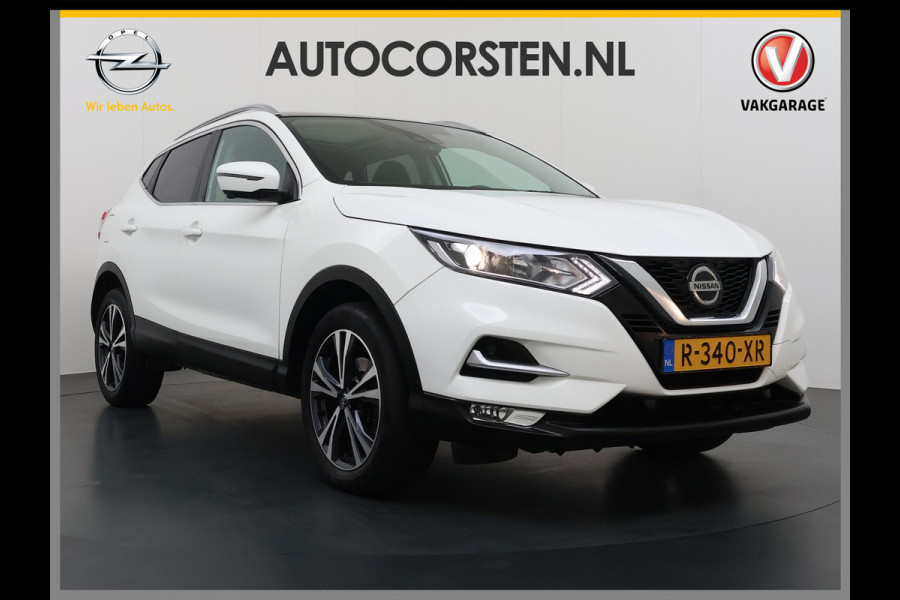 Nissan QASHQAI 1.3T 141PK Panoramadak Trekhaak 360°Camera Apple Carplay Android Auto Navio Ecc DIG-T N-Connecta Cruise control Dab Lmv 18" Bluetooth Led Verkeersbord detectie Regensensor Rijstrooksensor Keyless 1.300KG Trekgewicht Euro 6