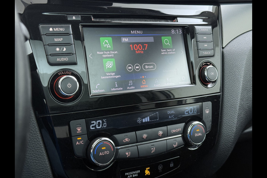 Nissan QASHQAI 1.3T 141PK Panoramadak Trekhaak 360°Camera Apple Carplay Android Auto Navio Ecc DIG-T N-Connecta Cruise control Dab Lmv 18" Bluetooth Led Verkeersbord detectie Regensensor Rijstrooksensor Keyless 1.300KG Trekgewicht Euro 6