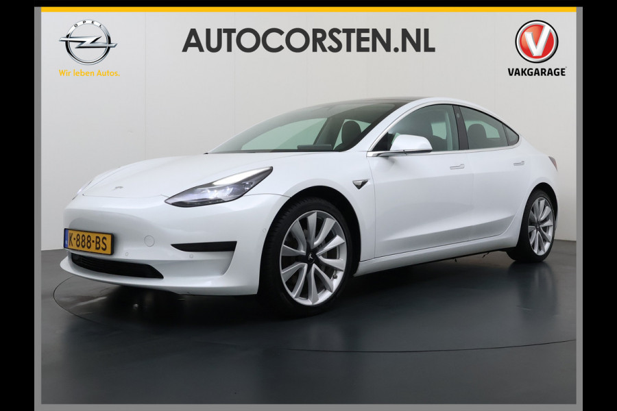Tesla Model 3 RWD SR plus 325PK SOH 90% LFP Accu Lmv 19" AutoPilot Leder Panoramadak Adaptive-Cruise Camera's Elektr.-Stuur+Stoelen+Spiegels+G Navi LED DAB Voorverwarmen interieur via App Keyless One-Pedal-Drive 1e Eigenaar Origineel Nederlandse Auto Fabrieksgarantie op motor en accu tot 05-12-2028/160.000km