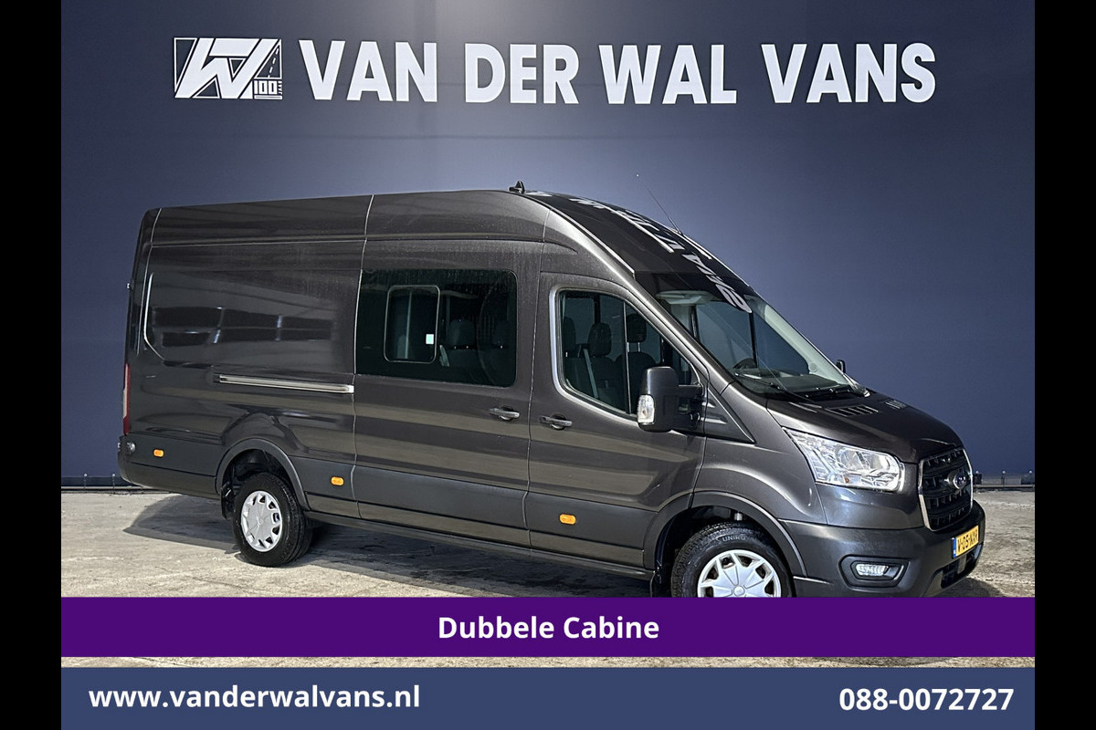 Ford Transit 2.0 TDCI 185pk L4H3 Dubbele Cabine Euro6 Airco | 6-Zits | Camera | Cruisecontrol Parkeersensoren, 2800kg trekvermogen