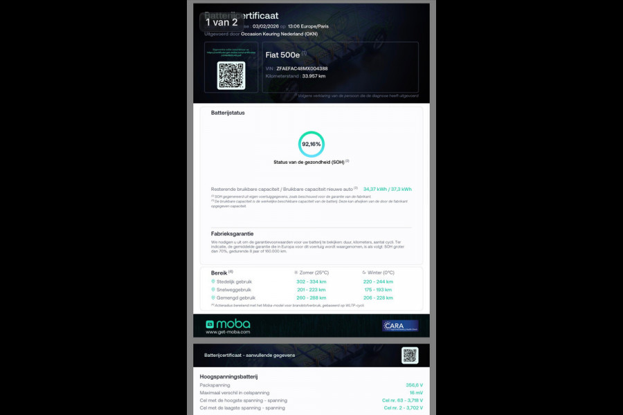 Fiat 500 Icon 42 kWh / 1e Eig / Grote Accu / Lage KM